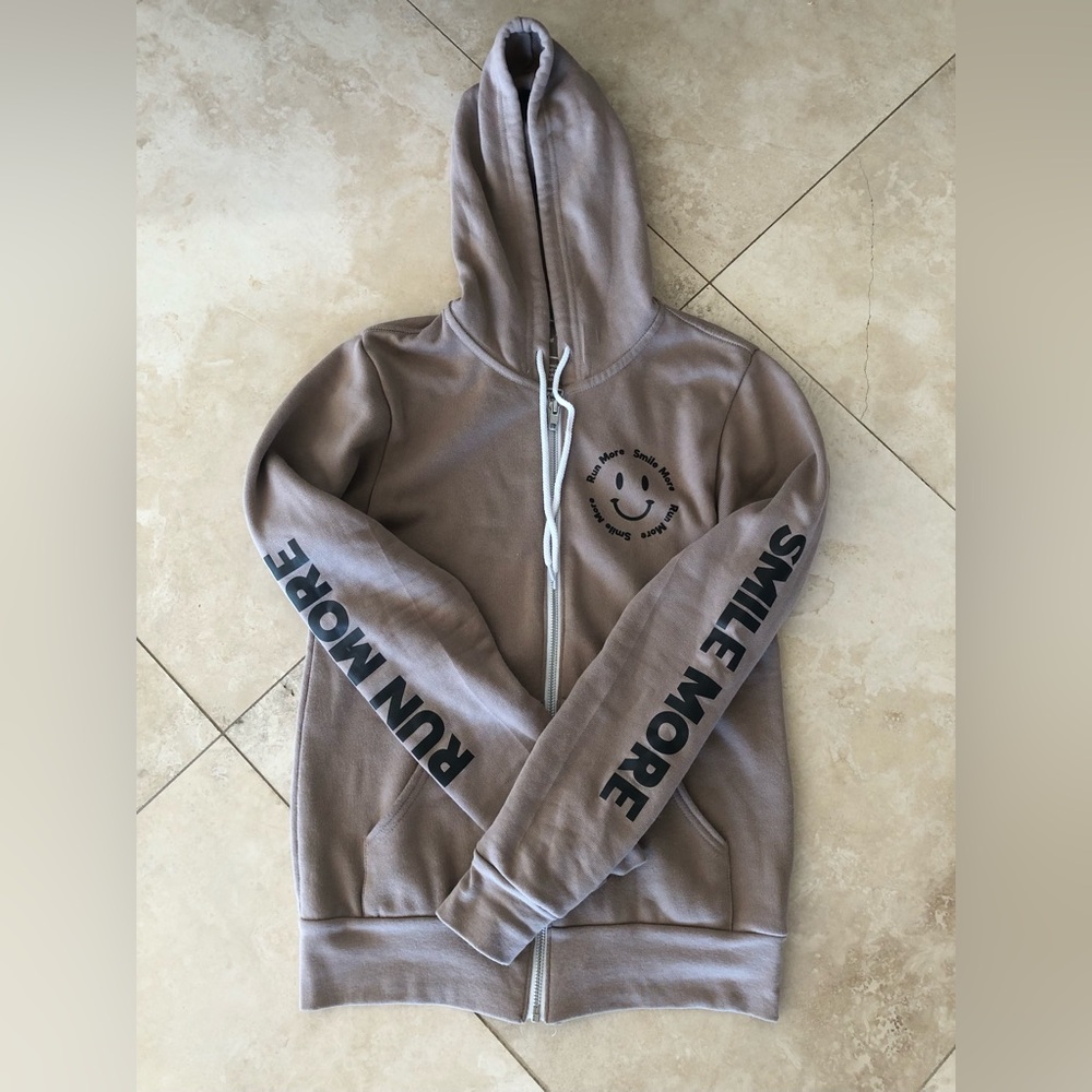 Super cute hoodie - fleece lined -Sarah Marie Design - Run More - smile more 😊